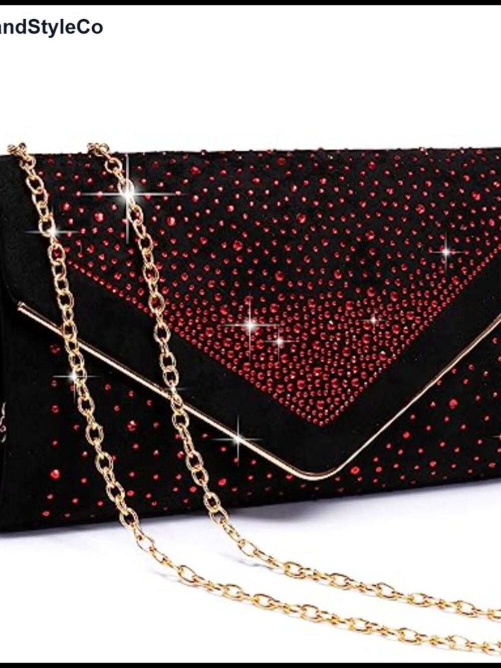 Faux Suede Evening Bag Rhinestone Clutch Sparkly Flap Overlay